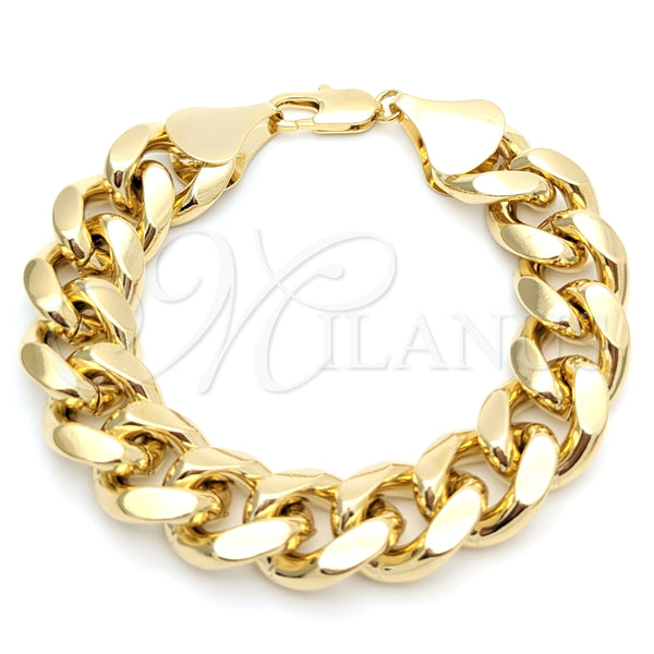 Pulsera Básica 03.419.0010.09 Oro Laminado, Pulido, Tono Dorado (18 MM Thickness, 9 Inches Length)