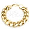 Pulsera Básica 03.419.0010.09 Oro Laminado, Pulido, Tono Dorado (18 MM Thickness, 9 Inches Length)