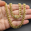 Gargantilla Basica 03.419.0019.24 Oro Laminado, Diseño de Miami Cubana, Pulido, Tono Dorado (08 MM Thickness, 24 Inches Length)
