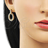 Arete Dormilona 02.163.0336 Oro Laminado, Diamantado, Tono Dorado