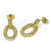 Arete Dormilona 02.163.0336 Oro Laminado, Diamantado, Tono Dorado