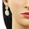 Arete Dormilona 02.163.0338 Oro Laminado, Diamantado, Tono Dorado