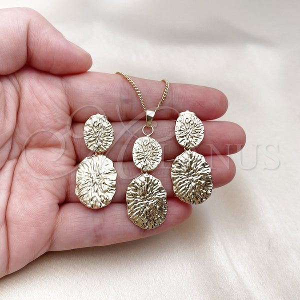 Juego de Arete y Dije de Adulto 10.163.0033 Oro Laminado, Diamantado, Tono Dorado