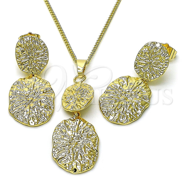 Juego de Arete y Dije de Adulto 10.163.0033 Oro Laminado, Diamantado, Tono Dorado