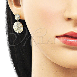 Arete Dormilona 02.163.0339 Oro Laminado, Diamantado, Tono Dorado