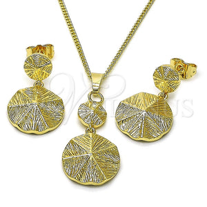 Juego de Arete y Dije de Adulto 10.163.0034 Oro Laminado, Diamantado, Tono Dorado