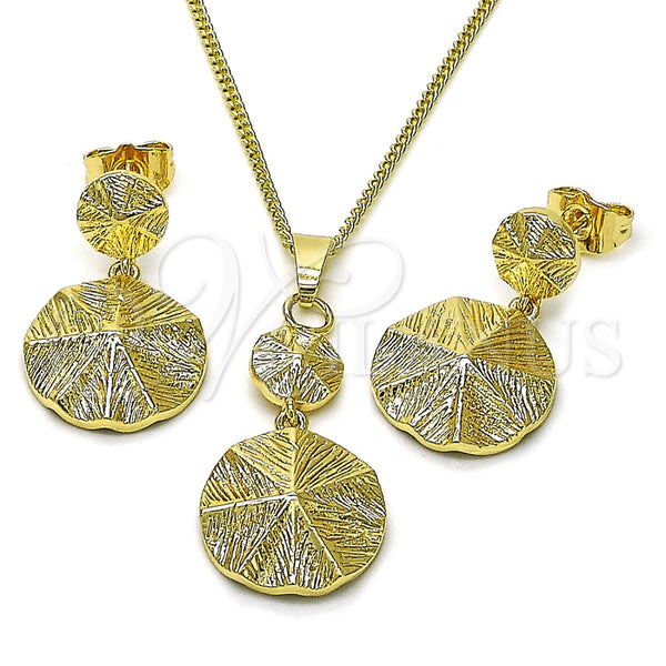 Juego de Arete y Dije de Adulto 10.163.0034 Oro Laminado, Diamantado, Tono Dorado