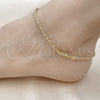 Tobillera Básica 5.222.036.10 Oro Laminado, Diseño de Rope, Pulido, Tono Dorado (02 MM Thickness, 10 Inches Length)