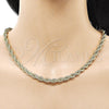 Gargantilla Basica 04.213.0206.20 Oro Laminado, Diseño de Rope, Pulido, Tono Dorado (06 MM Thickness, 20 Inches Length)