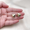 Argolla Pequeña 02.213.0722.12 Oro Laminado, Diseño de Corazón, Pulido, Tono Dorado