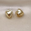 Argolla Pequeña 02.213.0722.12 Oro Laminado, Diseño de Corazón, Pulido, Tono Dorado
