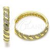 Argolla Huggie 02.204.0028.40 Oro Laminado, Diseño de Torcido, con Blanca Micro Pave, Pulido, Tono Dorado