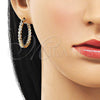 Argolla Huggie 02.204.0033.30 Oro Laminado, Diseño de Corazón, con Blanca Micro Pave, Pulido, Tono Dorado