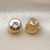 Argolla Huggie 02.204.0036.12 Oro Laminado, Diseño de Corazón, con Blanca Zirconia Cubica, Pulido, Tono Dorado