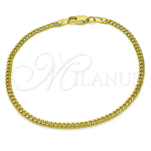 Pulsera Básica 04.213.0335.07 Oro Laminado, Diseño de Miami Cubana, Pulido, Tono Dorado (0.60 Gauge, 03 MM Thickness, 8 Inches Length)
