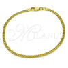 Pulsera Básica 04.213.0335.07 Oro Laminado, Diseño de Miami Cubana, Pulido, Tono Dorado (0.60 Gauge, 03 MM Thickness, 8 Inches Length)