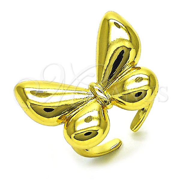 Anillo Elegante 01.341.0159 Oro Laminado, Diseño de Mariposa, Pulido, Tono Dorado (One size fits all)