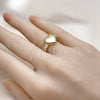 Anillo Multi Piedra 01.341.0154.1 Oro Laminado, Diseño de Corazón, con Blanca Zirconia Cubica, Pulido, Tono Dorado (One size fits all)
