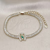 Pulsera Elegante 03.411.0031.1.07 Oro Laminado, Diseño de San Judas y Baguette, con Blanca Zirconia Cubica, Pulido, Tres Tonos (05 MM Thickness, 7 Inches Length)