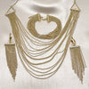 Collar, Pulsera y Dije 06.372.0079 Oro Laminado, Diseño de Bola, Diamantado, Tono Dorado