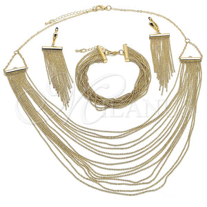 Collar, Pulsera y Dije 06.372.0079 Oro Laminado, Diseño de Bola, Diamantado, Tono Dorado