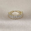 Anillo Multi Piedra 01.102.0009.2 Oro Laminado, Diseño de Baguette, con Blanca Zirconia Cubica, Pulido, Tono Dorado (One size fits all)