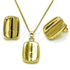 Juego de Arete y Dije de Adulto 10.163.0026.1 Oro Laminado, Pulido, Tono Dorado
