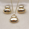 Juego de Arete y Dije de Adulto 10.163.0028.1 Oro Laminado, Pulido, Tono Dorado