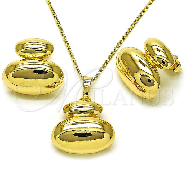 Juego de Arete y Dije de Adulto 10.163.0028.1 Oro Laminado, Pulido, Tono Dorado