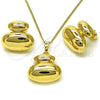 Juego de Arete y Dije de Adulto 10.163.0028.1 Oro Laminado, Pulido, Tono Dorado