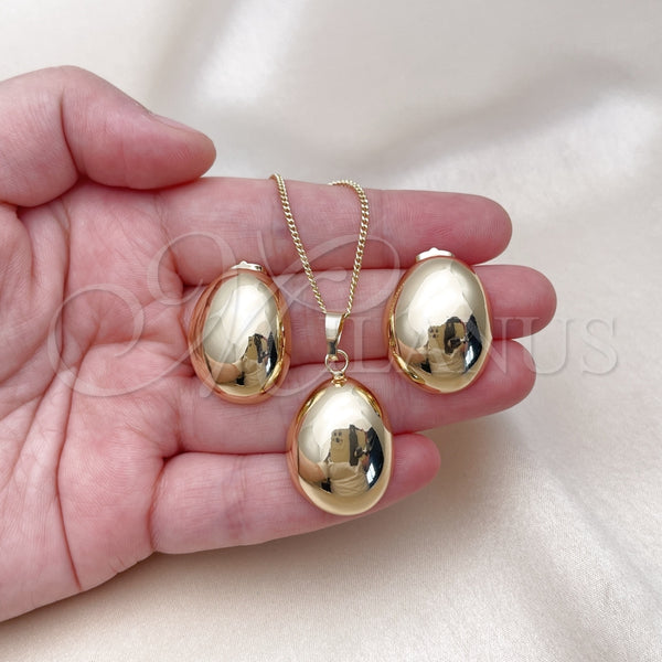 Juego de Arete y Dije de Adulto 10.163.0030.1 Oro Laminado, Pulido, Tono Dorado