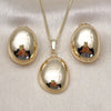 Juego de Arete y Dije de Adulto 10.163.0030.1 Oro Laminado, Pulido, Tono Dorado