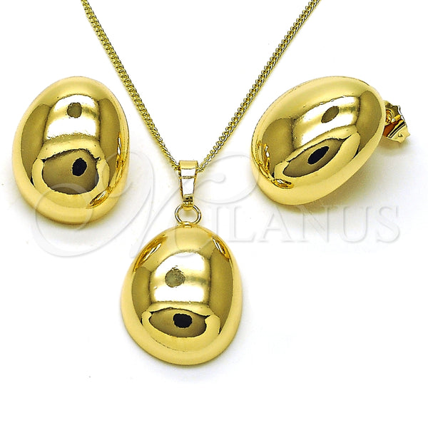 Juego de Arete y Dije de Adulto 10.163.0030.1 Oro Laminado, Pulido, Tono Dorado