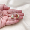 Argolla Huggie 02.195.0165.16 Oro Laminado, con Blanca Zirconia Cubica, Pulido, Tono Dorado