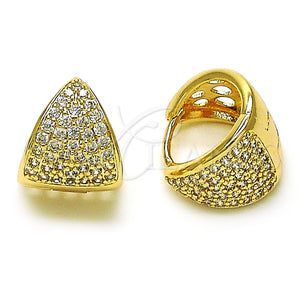 Argolla Huggie 02.195.0165.16 Oro Laminado, con Blanca Zirconia Cubica, Pulido, Tono Dorado