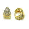 Argolla Huggie 02.195.0165.15 Oro Laminado, con Zirconia Cubica Blanca, Pulido, Tono Dorado