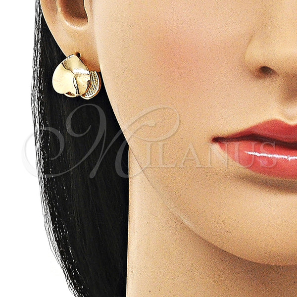 Argolla Huggie 02.195.0292.12 Oro Laminado, Diseño de Corazón, Pulido, Tono Dorado