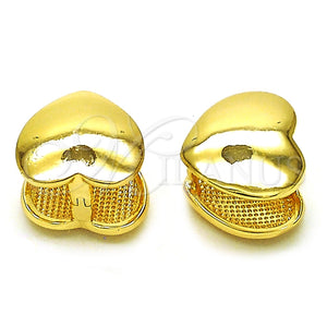 Argolla Huggie 02.195.0292.12 Oro Laminado, Diseño de Corazón, Pulido, Tono Dorado