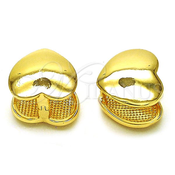 Argolla Huggie 02.195.0292.12 Oro Laminado, Diseño de Corazón, Pulido, Tono Dorado