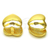 Argolla Huggie 02.195.0292.12 Oro Laminado, Diseño de Corazón, Pulido, Tono Dorado