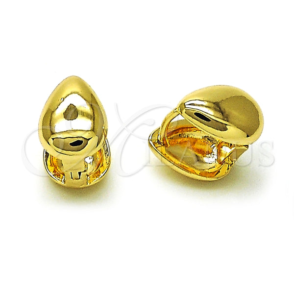 Argolla Huggie 02.195.0294.13 Oro Laminado, Diseño de Gota, Pulido, Tono Dorado