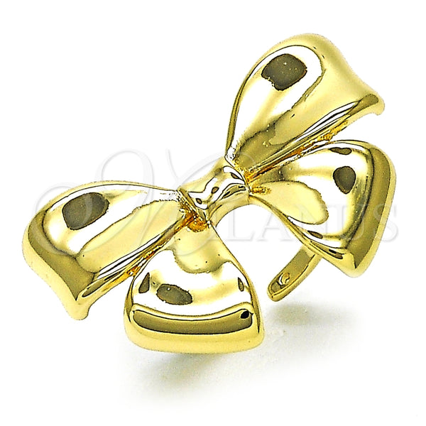 Anillo Elegante 01.60.0021 Oro Laminado, Diseño de Arco, Pulido, Tono Dorado (One size fits all)