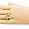 Anillo Multi Piedra 01.60.0022 Oro Laminado, Diseño de Arco, con Blanca Zirconia Cubica, Pulido, Tono Dorado (One size fits all)