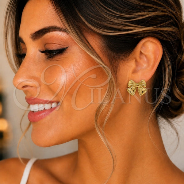 Arete Dormilona 02.60.0158 Oro Laminado, Diseño de Arco, Pulido, Tono Dorado