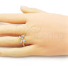 Anillo Elegante 01.60.0024 Oro Laminado, Diseño de Arco, Mate, Tono Dorado (One size fits all)