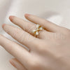 Anillo Elegante 01.60.0024 Oro Laminado, Diseño de Arco, Mate, Tono Dorado (One size fits all)