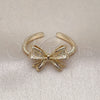 Anillo Elegante 01.60.0024 Oro Laminado, Diseño de Arco, Mate, Tono Dorado (One size fits all)