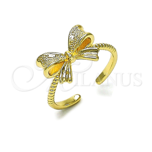 Anillo Elegante 01.60.0024 Oro Laminado, Diseño de Arco, Mate, Tono Dorado (One size fits all)