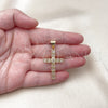 Dije Religioso 05.342.0229 Oro Laminado, Diseño de Cruz, con Blanca Zirconia Cubica, Pulido, Tono Dorado