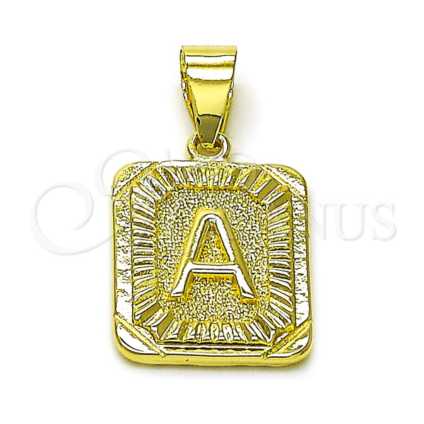 Dije Elegante 05.411.0036 Oro Laminado, Diseño de Iniciales, Diamantado, Tono Dorado